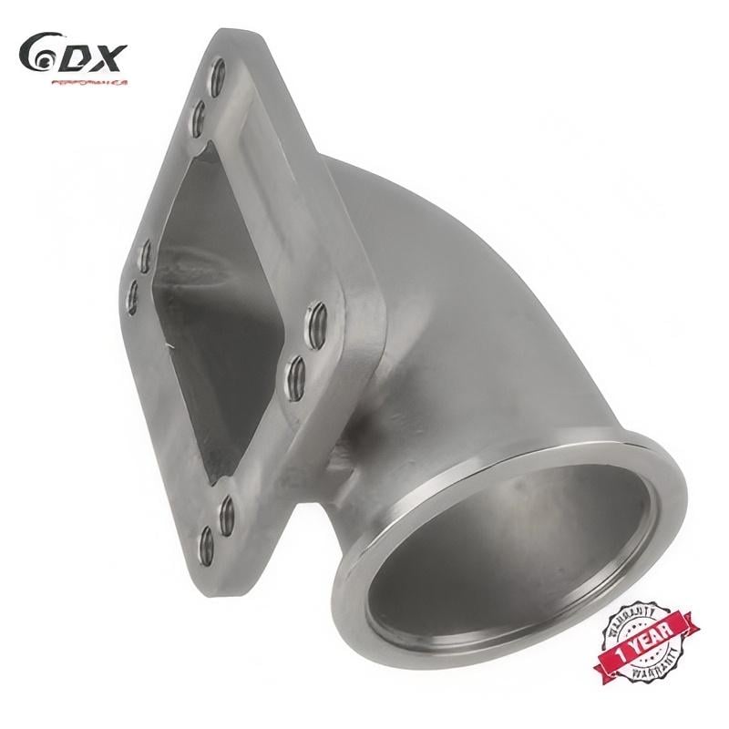 T3/T4 to 2.5/3.00/3.5 inch V-band Turbo exhaust flange 90 degree bend adapter stainless casting