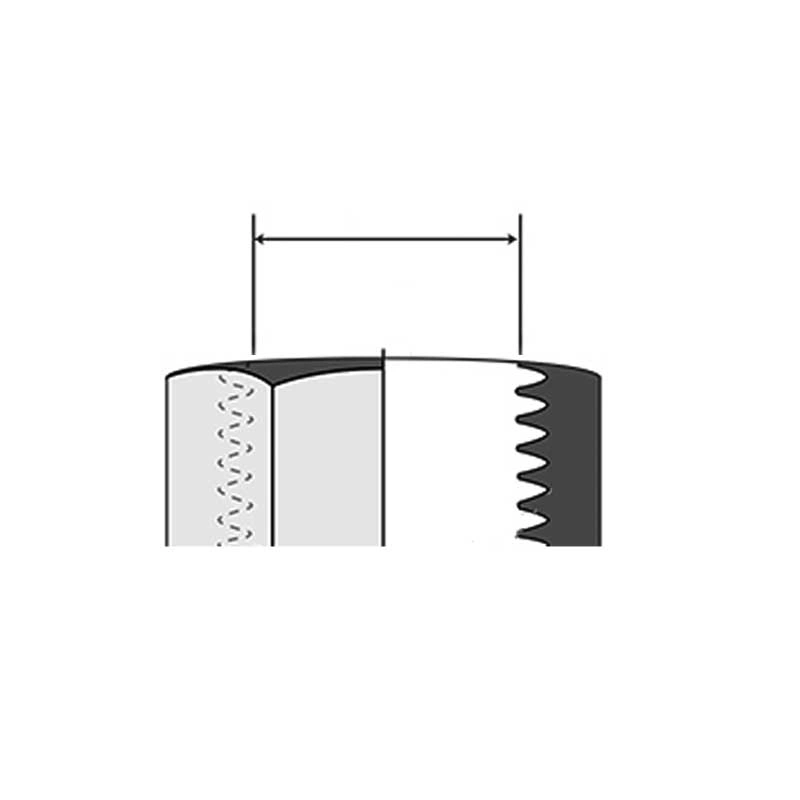 Diagram illustrating the threading of an AN fitting, showing the cutaway of the fitting and measurements for outer diameter.