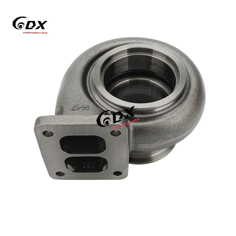 S400 turbine housing opposite angled view with divided inlet